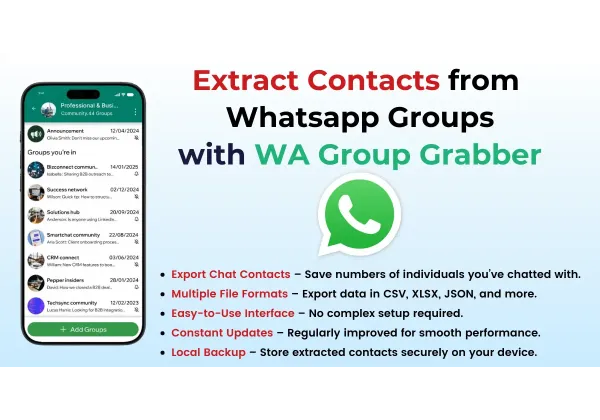 WhatsApp Group Grabber: exporta fàcilment contactes de grups i impulsa el teu màrqueting