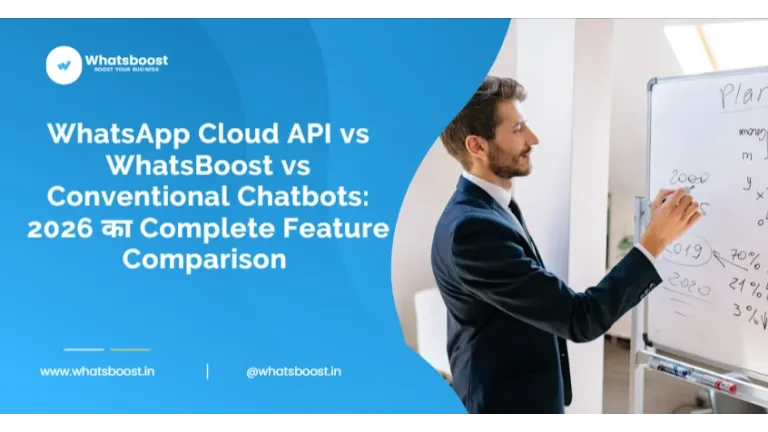 WhatsApp Cloud API vs WhatsBoost vs Conventional Chatbots: 2026 का Complete Feature Comparison