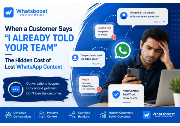 When Customers Say 'I Already Told Your Team': The Hidden Cost of Lost WhatsApp Context
