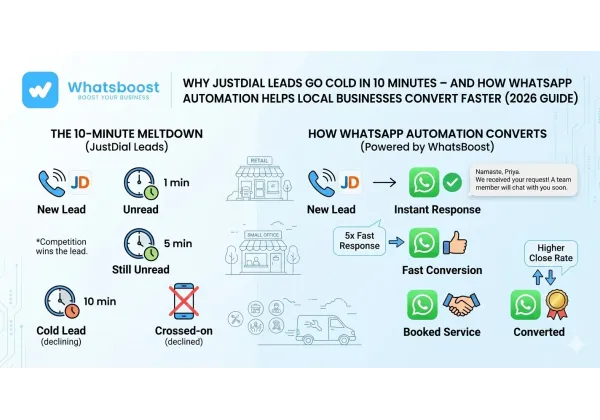 Pourquoi vos leads JustDial refroidissent en 10 minutes et comment l'automatisation WhatsApp sauve la mise