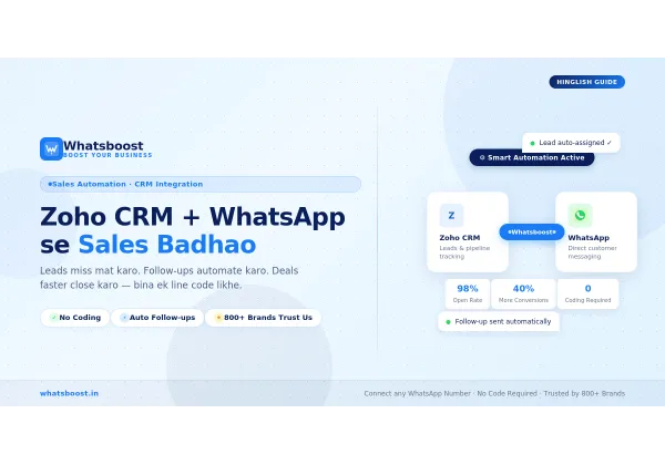 Optimisez vos ventes en intégrant Zoho CRM et WhatsApp