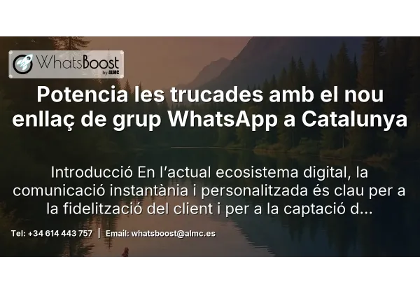 Potencia les trucades amb el nou enllaç de grup WhatsApp a Catalunya