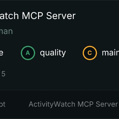 MCP Server ActivityWatch MCP Server - Productivity