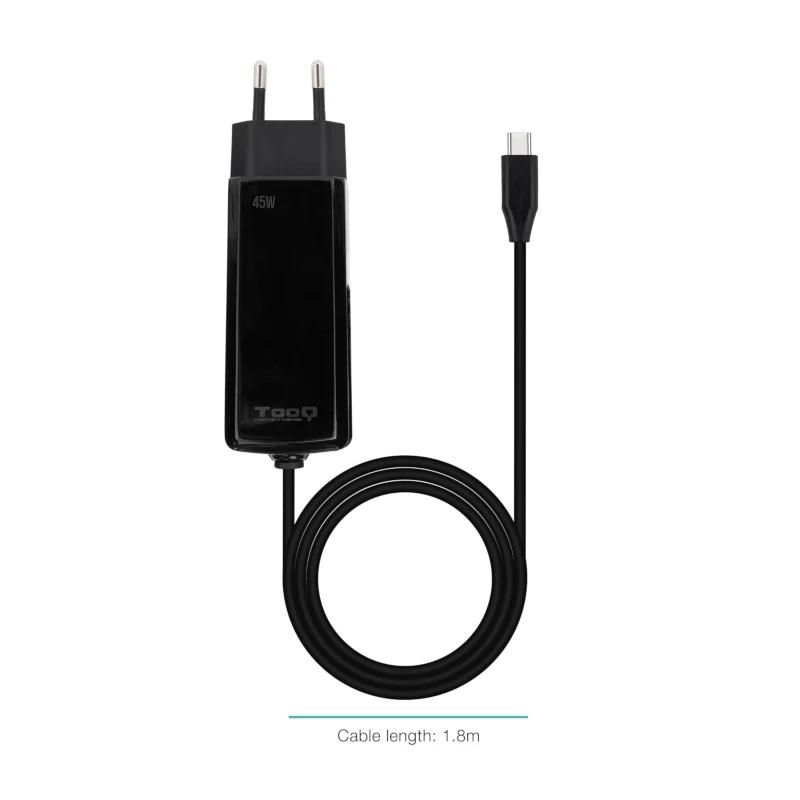 TooQ TQLC-USBCGAN45PD-C 45W USB-C PD GaN wall charger black