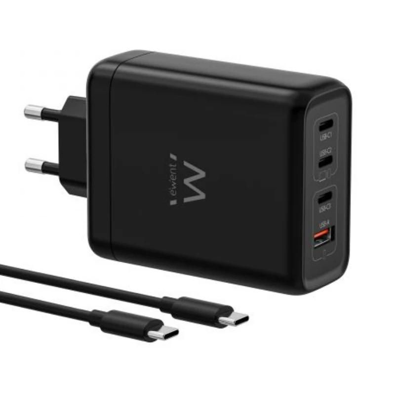Chargeur USB Ewent EW1337 140W GaN 4 ports + câble 2m