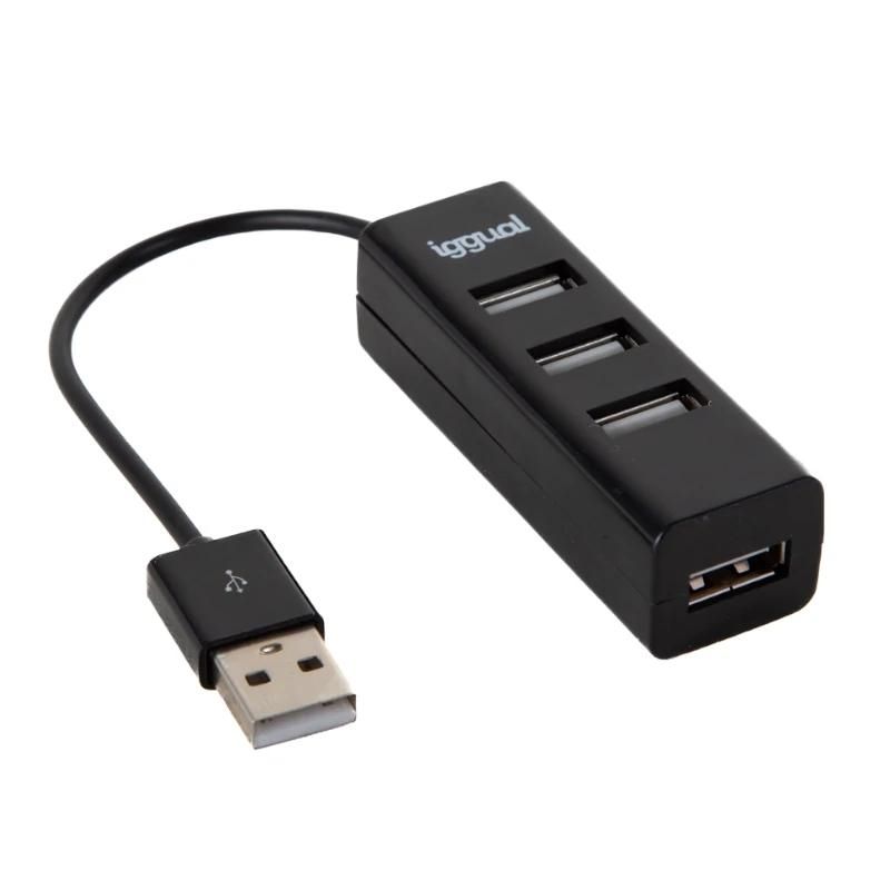 Hub USB 2.0 iggual HUB-A-4p 4 ports negre