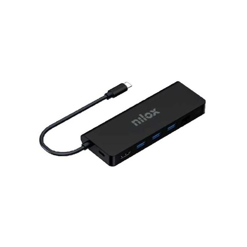 Docking station Nilox NXDSUSBC04 8 en 1 negre