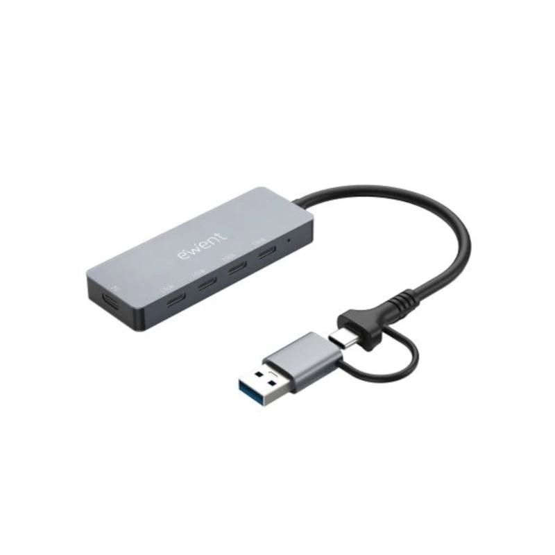 Hub USB Ewent EW1151 4 en 1 Tipo C 10 Gbps
