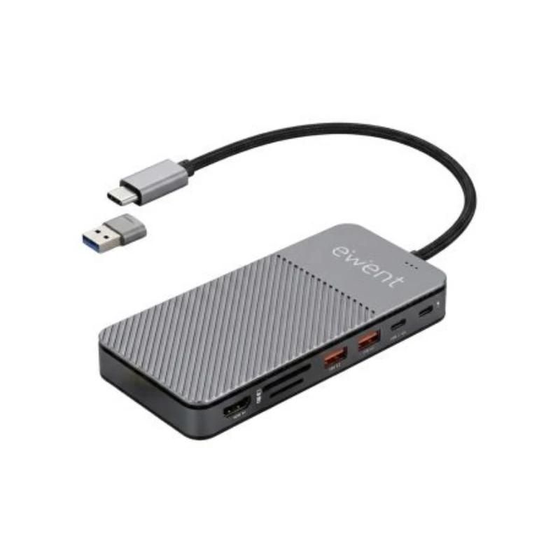 Dispositiu USB Ewent EW1156 8en1 Estación acopl. USB-C Caja SSD