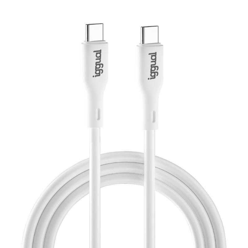 iggual USB-C to USB-C Cable 1 m White 60W