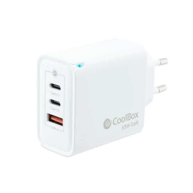 Chargeur mural CoolBox COO-CUP-65CCA GaN 65W USB-C et USB-A