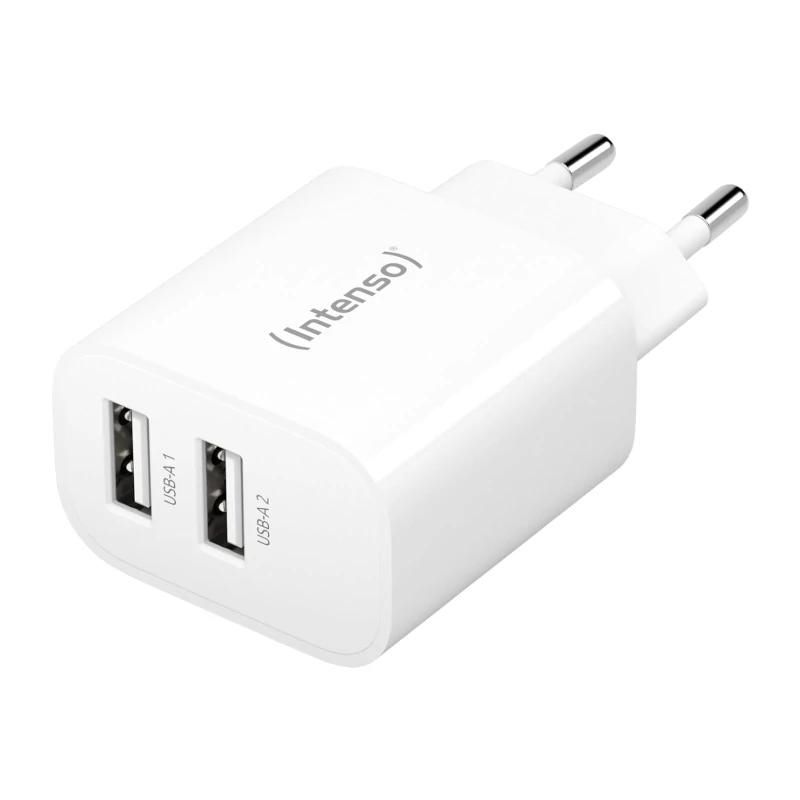 Carregador de paret Intenso W24AA 2xUSB-A 24W blanc