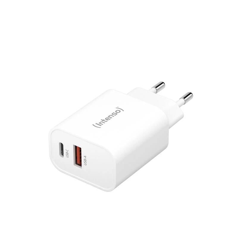 Carregador de paret Intenso W30AC 1xUSB-A 1xUSB-C blanc