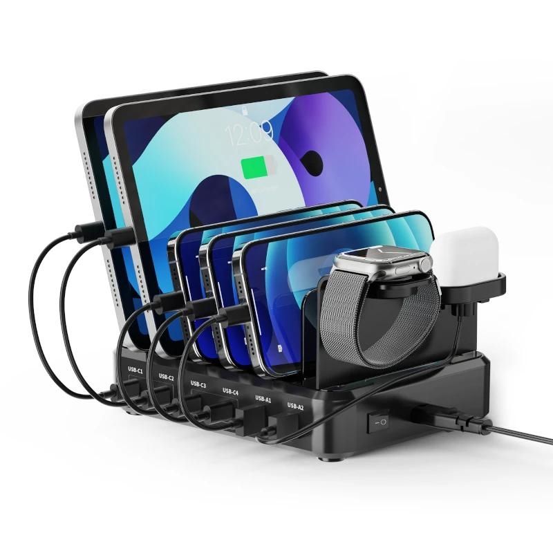 Station de charge Ewent EW1335 6 USB 130W avec support montre