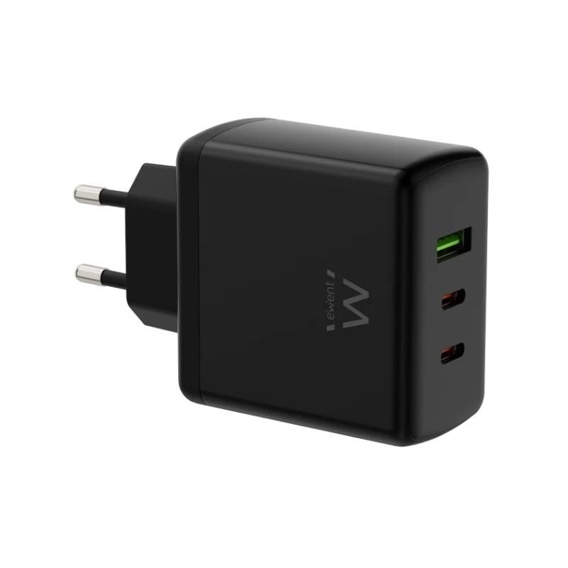 Carregador Ewent EW1331 GaN Fast 65W 2 USB-C PD + USB-A QC