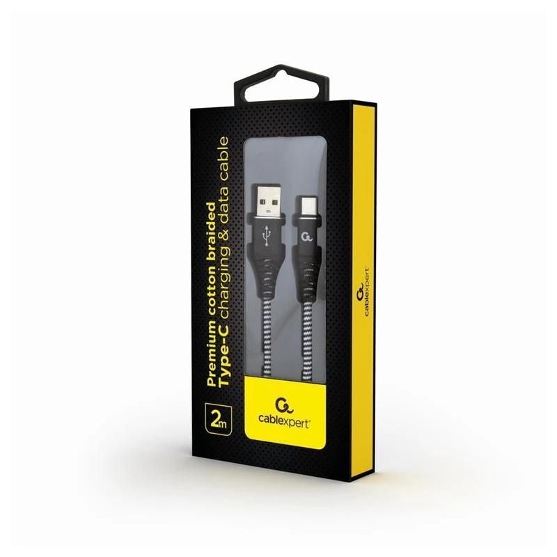 Gembird CC-USB2B-AMCM-2M-BW USB cable 2 m braided