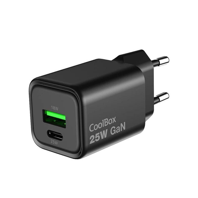 CoolBox COO-CUP-25CA-B GaN 25 W wall charger, black