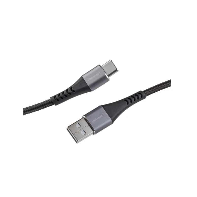 Cargador o adaptador de corriente INTENSO | Cable USB-A C 1.0m 60W Negro