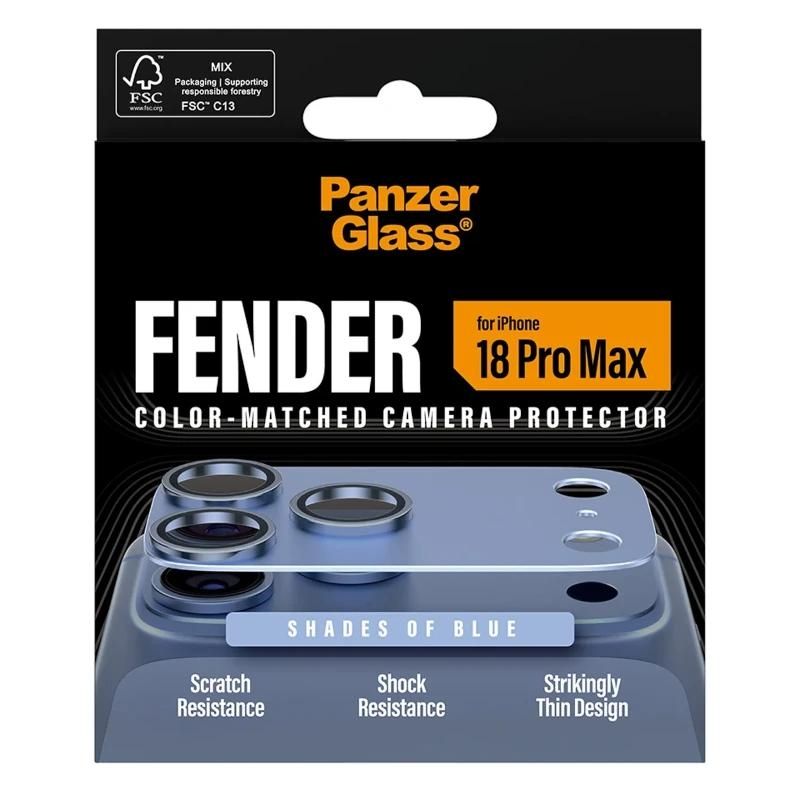 Coque ou protection pour téléphone PanzerGlass Fender Camera Protec iPh 18ProMax Blue