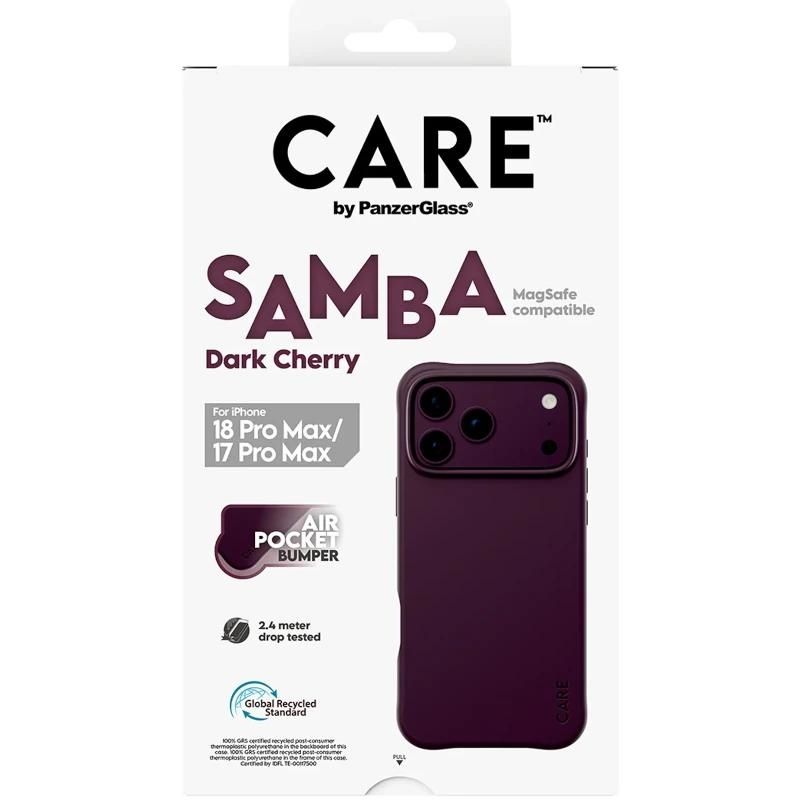 Coque ou protection pour téléphone PanzerGlass Care Samba Case Cherry MagSafe iP 18PrMax 17PrMax