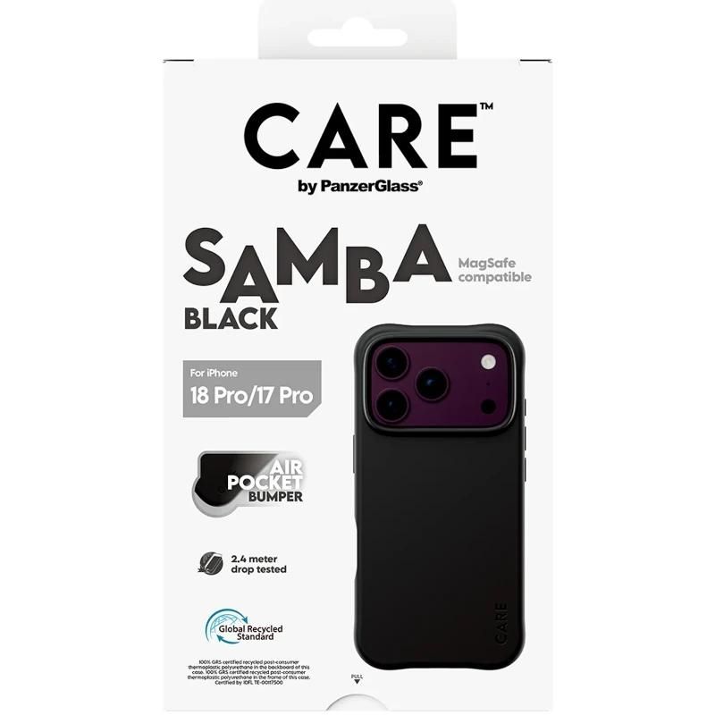 Funda o protector para móvil PanzerGlass Care Samba Case Black MagSafe iP 18Pro 17Pro