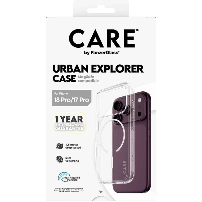 Funda o protector para móvil PanzerGlass Care Urban Case Trasparent MagSafe iP 18Pro 17Pro