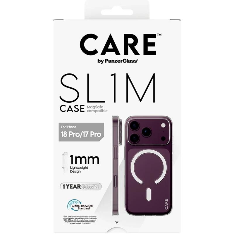 Coque ou protection pour téléphone PanzerGlass Care SL1M Case Transparent MagSafe iP 18Pro 17Pro