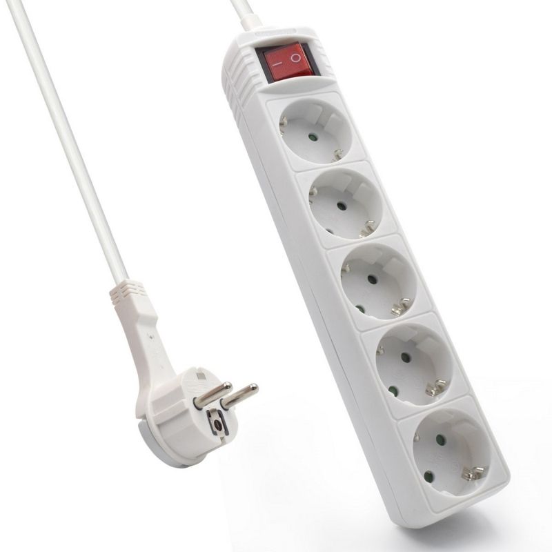 Ewent EW3955 Power Strip 5 Sockets with Switch and 1.5 m