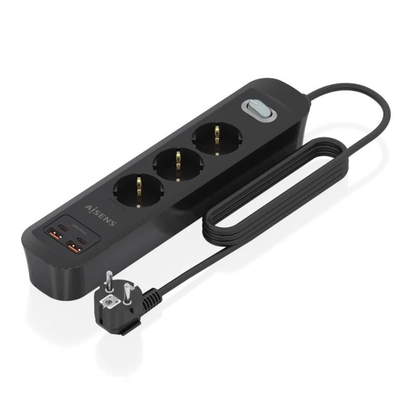 Power strip Aisens 3 tomas interruptor PD 2xUSBC 2xUSB