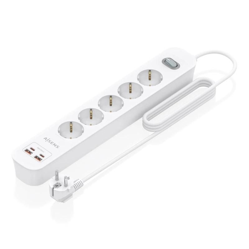 Power strip Aisens 5 tomas interruptor PD 2xUSBC 2xUSB