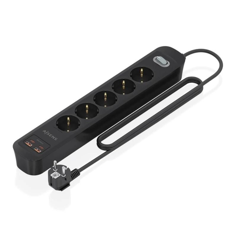 Power strip Aisens 5 tomas interruptor PD 2xUSBC 2xUSB