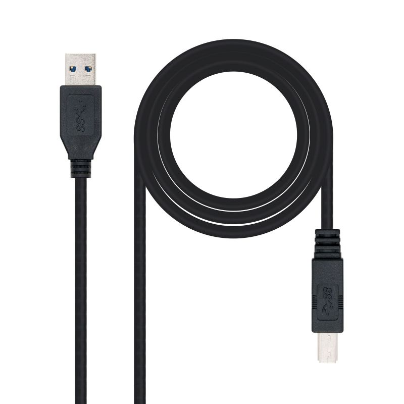 Cable USB 3.0 Nanocable 10.01.0802-BK A macho a B macho 2 m negro