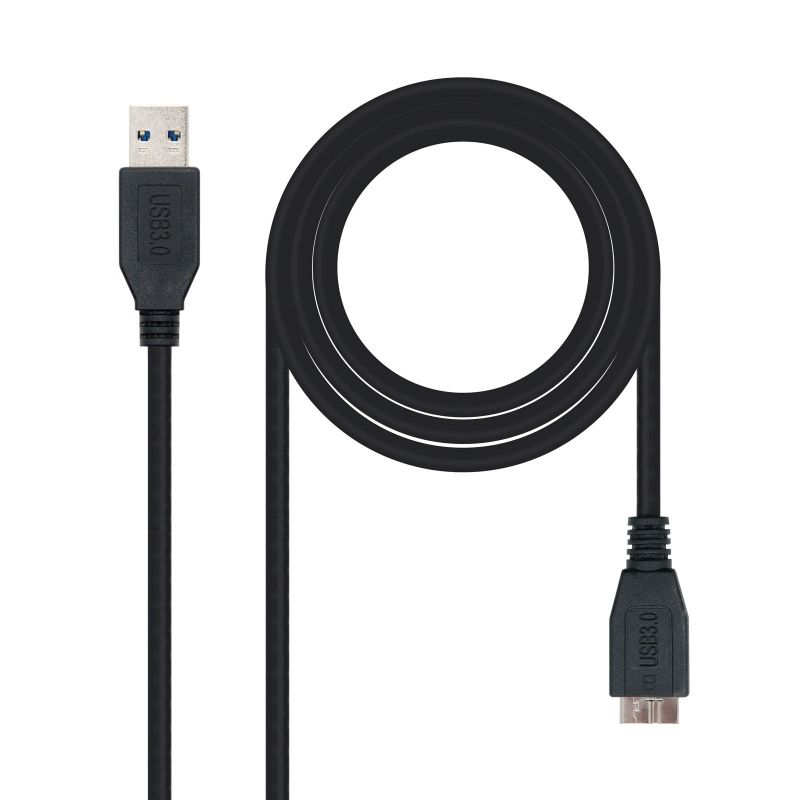 Câble USB 3.0 Nanocable 10.01.1101-BK Type A vers Micro B 1 m Noir