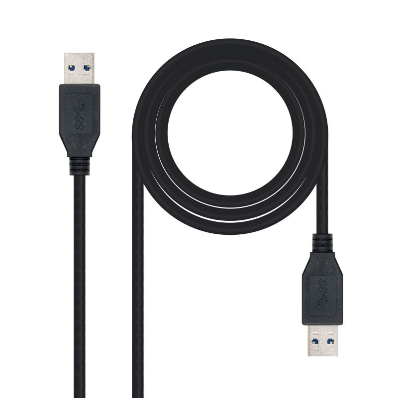 Cable USB 3.0 Nanocable 10.01.1001-BK tipo A macho-macho 1 m negro