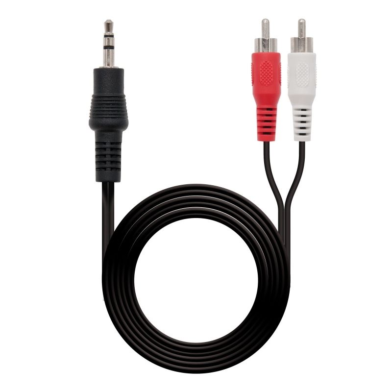 Câble audio Nanocable 10.24.0301 Jack 3,5 mm vers 2 RCA 1,5 m noir