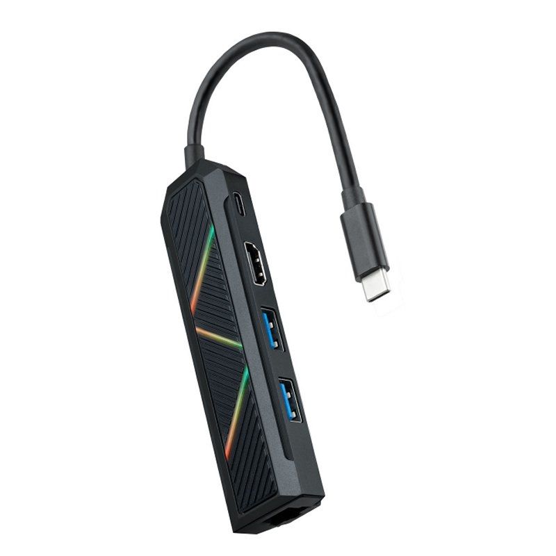 Audio or video cable NANOCABLE Hub USB-C 5 en 1 USB-A+USB-C+HDMI+RJ45