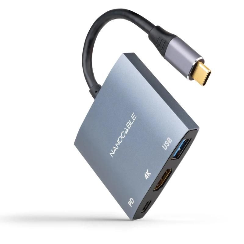 Câble audio ou vidéo NANOCABLE Conversor USB-C a HDMI/USB3.0/PD 15 cm