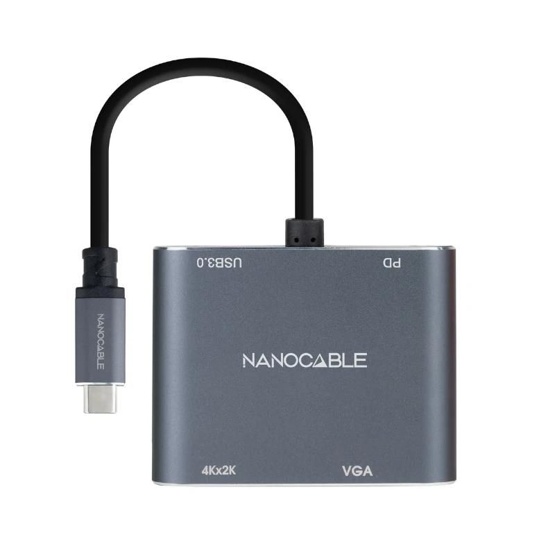 Audio or video cable NANOCABLE Converosr USB-C a HDMI/VGA/USB3.0/PD