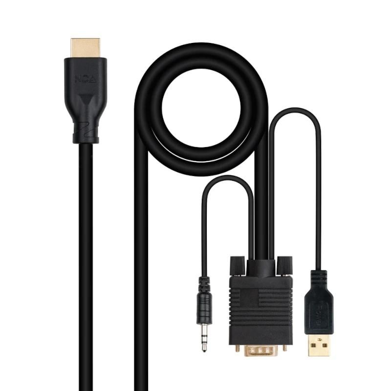 Audio or video cable NANOCABLE Conversor VGA+Audio a HDMI M-M 1,8 m