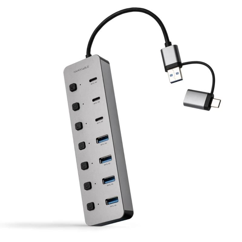 Audio or video cable NANOCABLE Hub USB-C/A 4xUSB-A+3USB-C+USB-C 5V