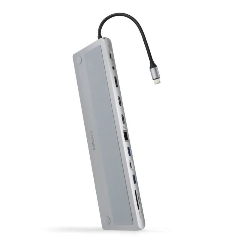 Audio or video cable NANOCABLE Dock 3xUSB-A+USB-C+PD+2xHDMI+DP+RJ45+SD
