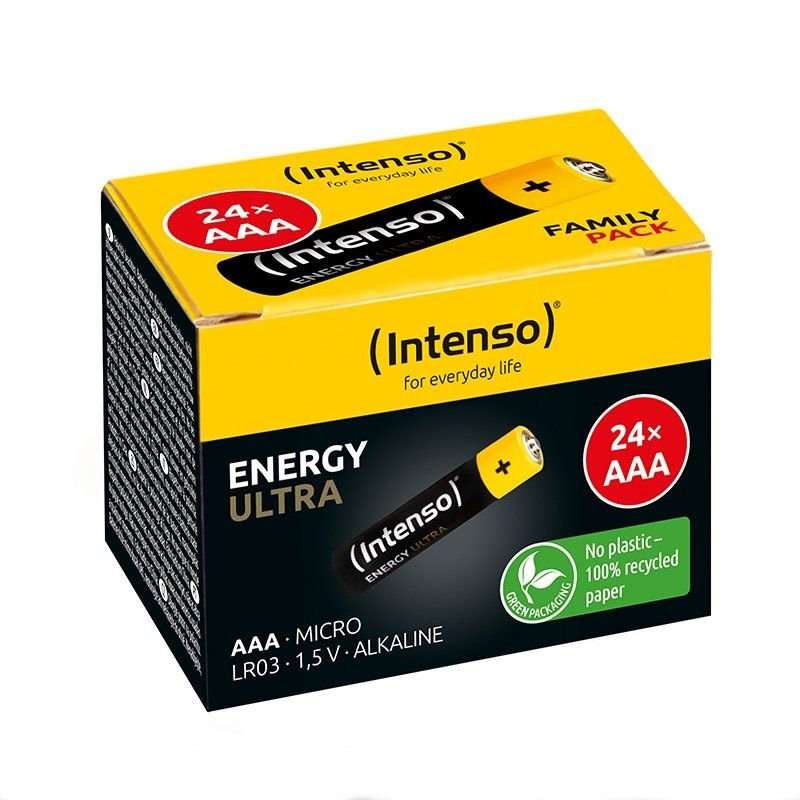 Piles alcalines AAA Intenso Energy Ultra LR03, paquet de 24
