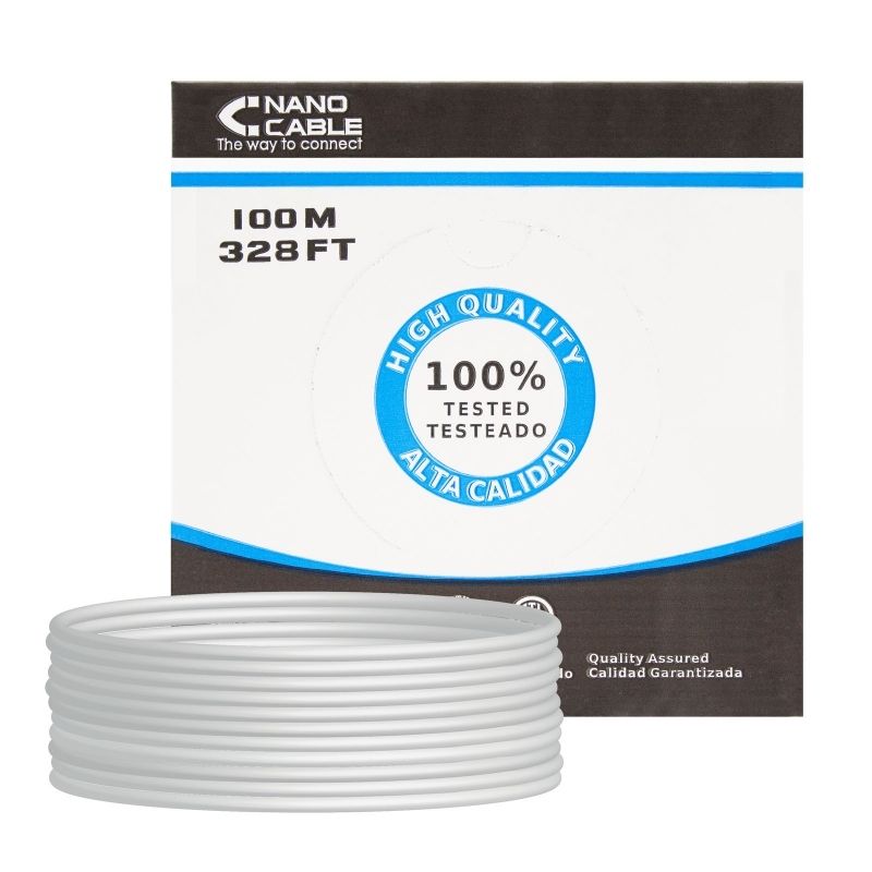Câble, connecteur ou outil réseau NANOCABLE Bobina Cable RJ45 CAT6 FTP 100M Cobre