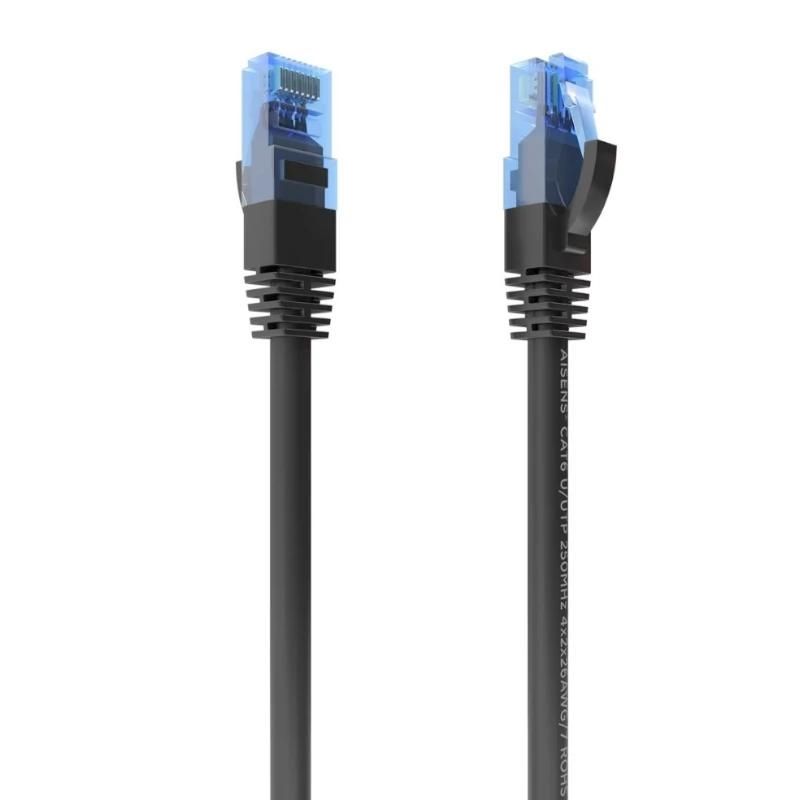 Cable, connector o eina de xarxa Aisens Cable RJ45 CAT.6 UTP AWG26 CCA negre 1M