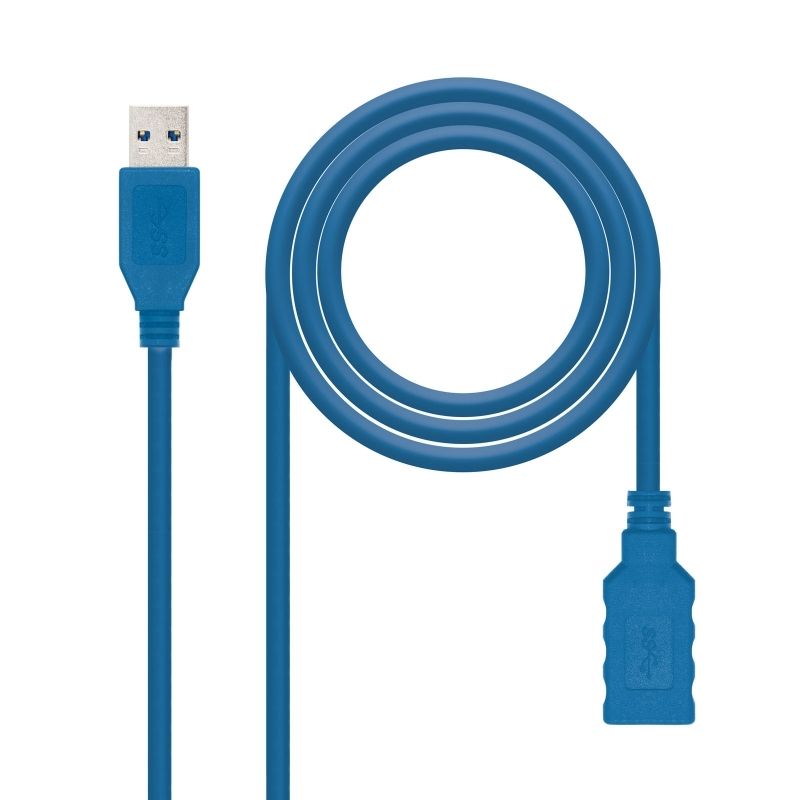 Cable o accessori NANOCABLE Cable USB 3.0, A/M-A/H, blau, 1 m