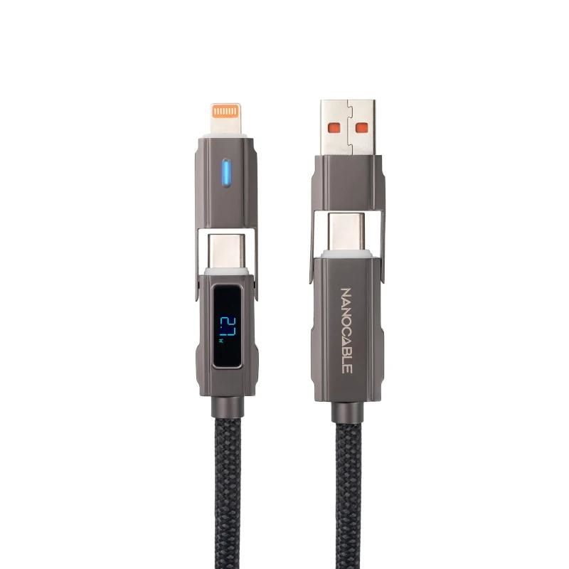 Cable o accessori NANOCABLE Cable USB-C+USB-A/M-LIGHTNING+USB-C/M 1M