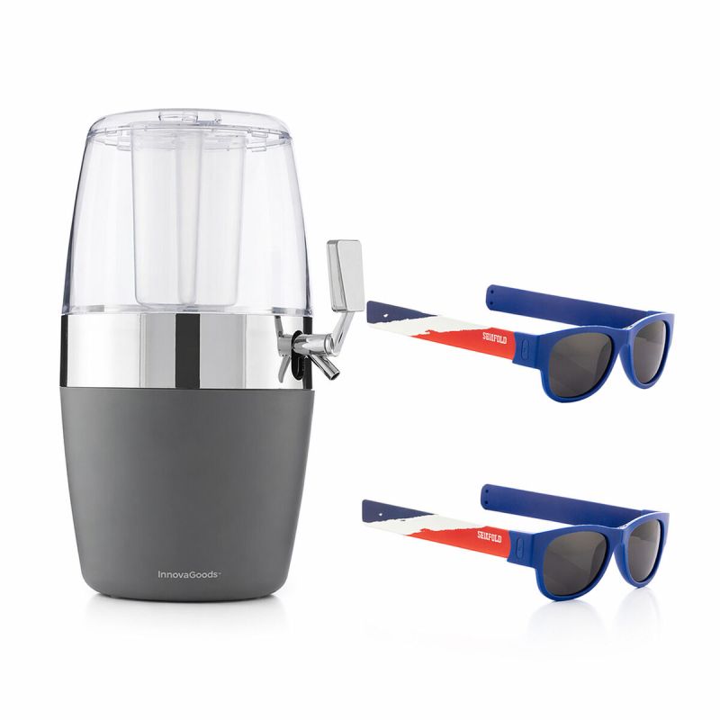 Pack Dispensador de Cerveza Refrigerante InnovaGoods y 2 Gafas de Sol Enrollables Sunfold France