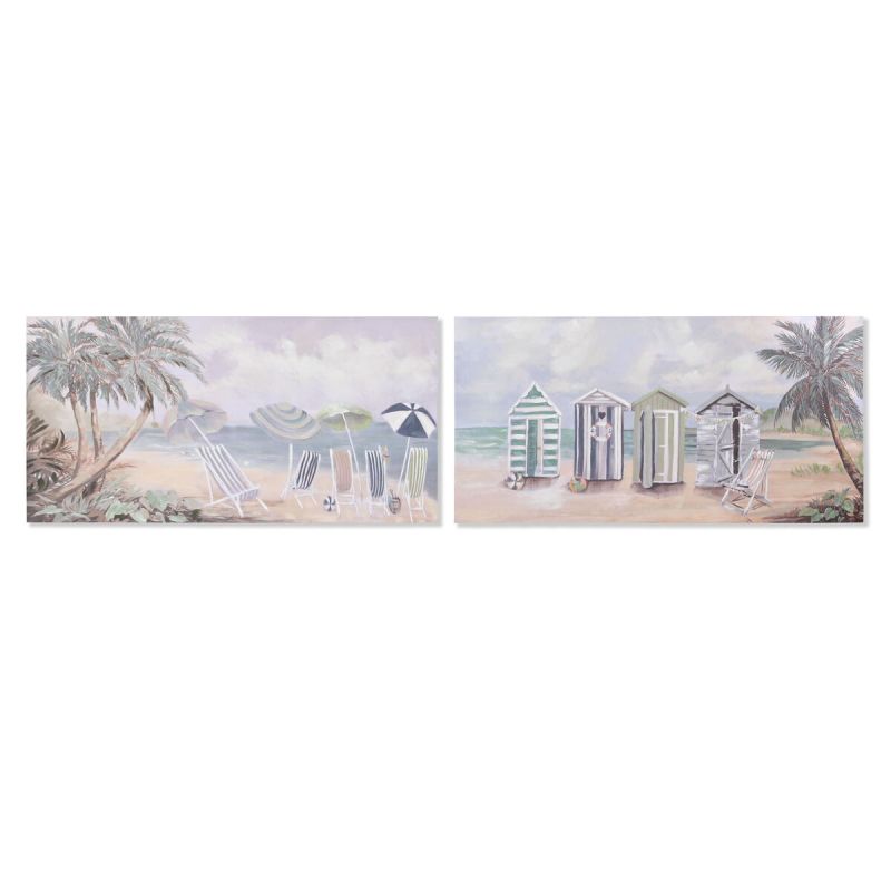 Canvas Home ESPRIT Canvas MDF Wood 120 x 3 x 60 cm Beach