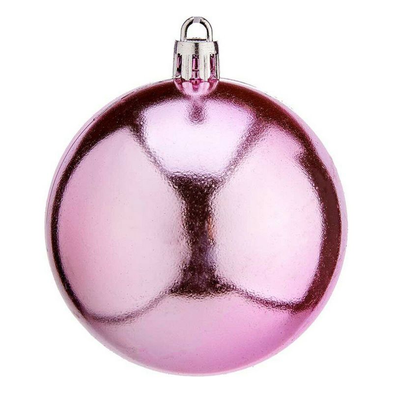 Christmas Baubles Krist+ K1912476-4 Pink Plastic Ø 7 cm 12 Units