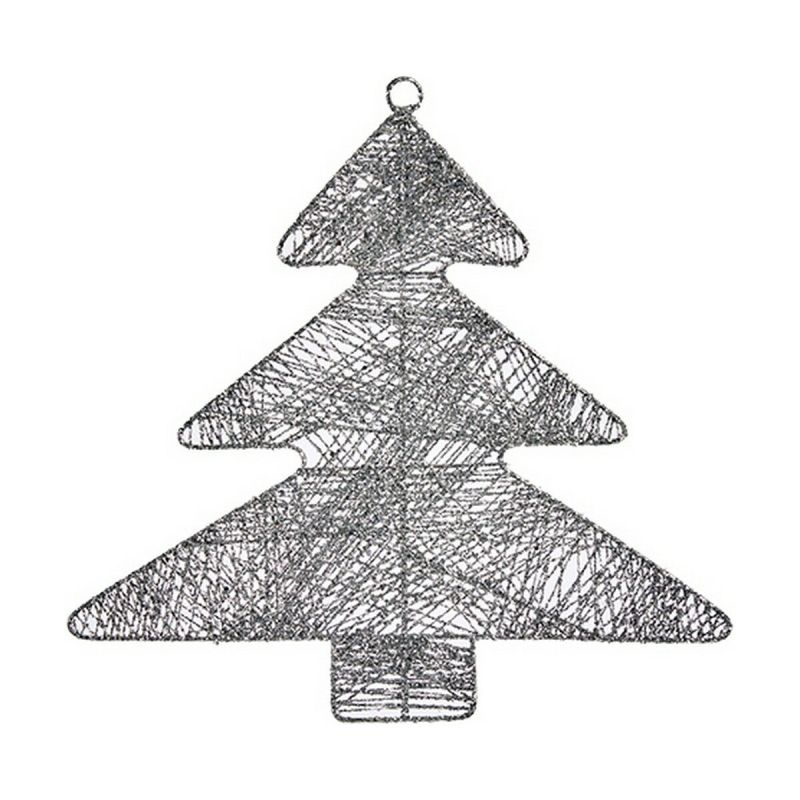 Christmas bauble Krist+ Silver Metal Plastic Christmas Tree 36,7 x 0,2 x 37,5 cm